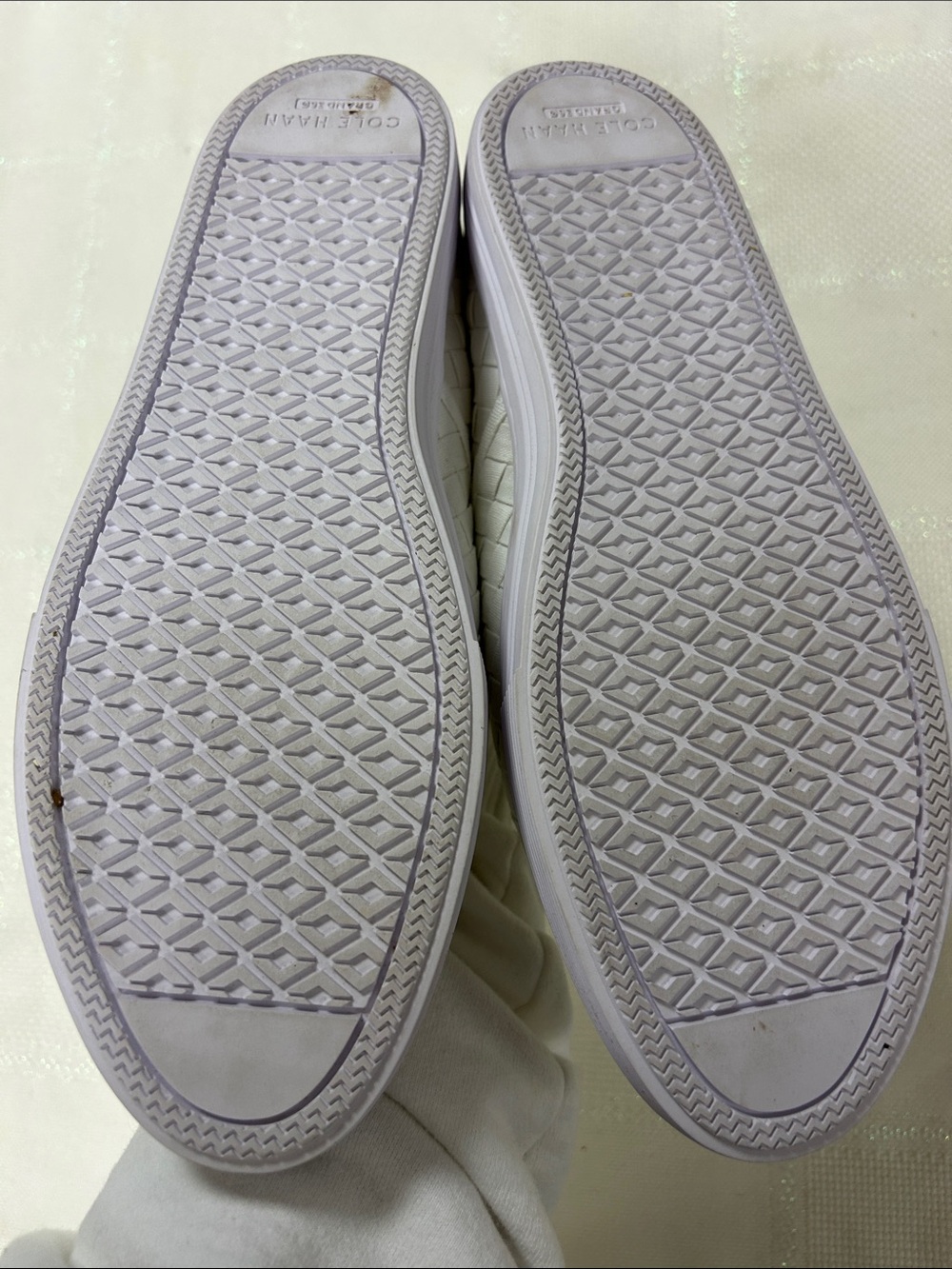 Cole Haan White Woven Lace-Up Sneakers size 9.5 image 4